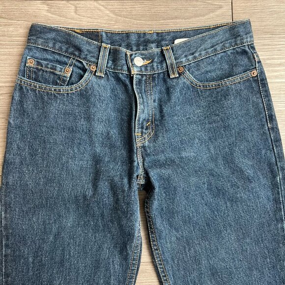 Vintage 2001 Y2K Levi’s 514 Superlow Flare Leg Jeans Dark Wash Size 7 JR - Picture 2 of 9